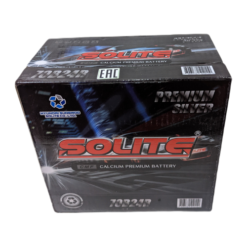Автомобильный аккумулятор Solite Silver 70B24R 59 Ач 520А прям. пол. (236x128x220) узкие кл.