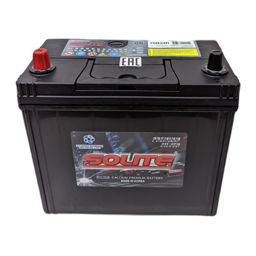 Автомобильный аккумулятор Solite Silver 70B24R 59 Ач 520А прям. пол. (236x128x220) узкие кл.