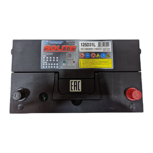 Автомобильный аккумулятор Solite Silver 125D31L BH  110 Ач 850А обр. пол. (301x175x220) с бортиком